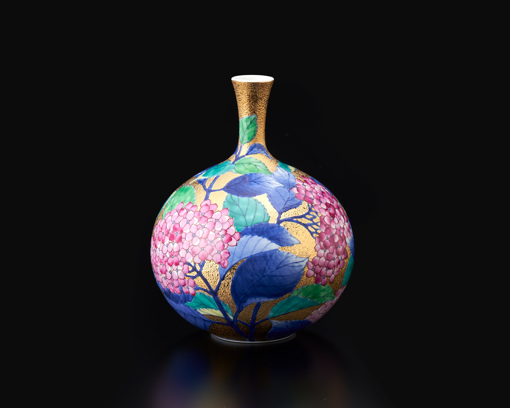 金彩紫陽花 ミニ花瓶 | 金龍窯 -有田焼工芸美術品窯元-