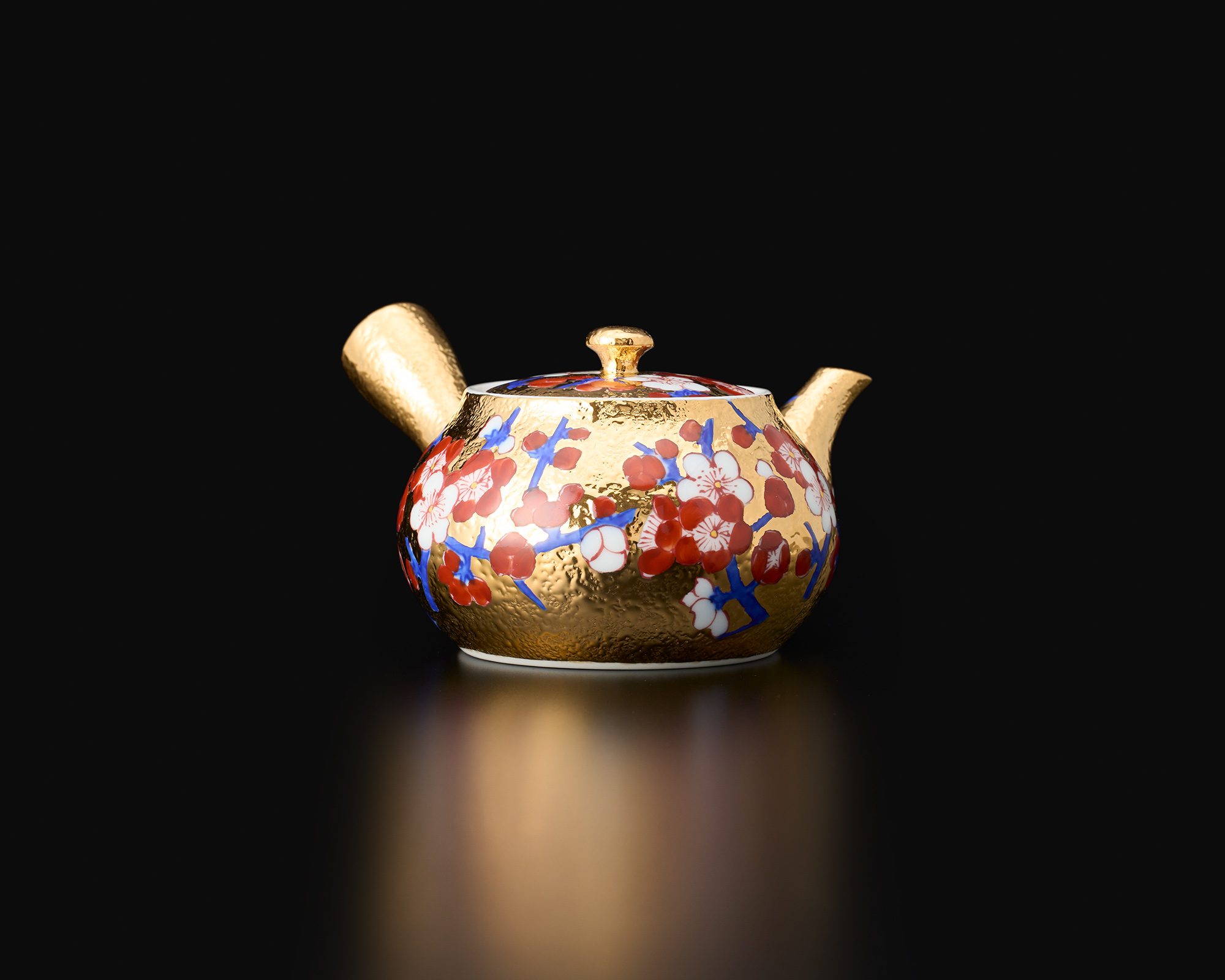 金彩梅絵急須伝統工芸士「江口天童」作金龍窯